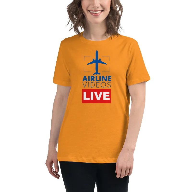 AIRLINE VIDEOS LIVE (BLUE) Women's Relaxed T-Shirt