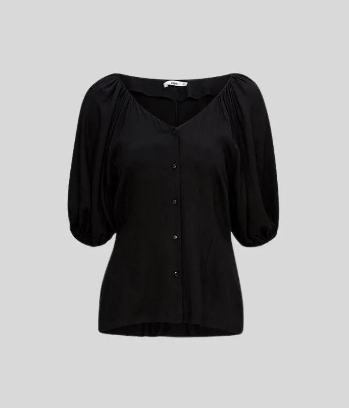 Black Beatrice Puff Sleeve Blouse size 8