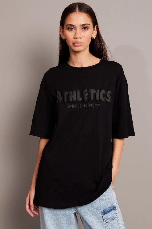 Black Graphic Tee Short Sleeve