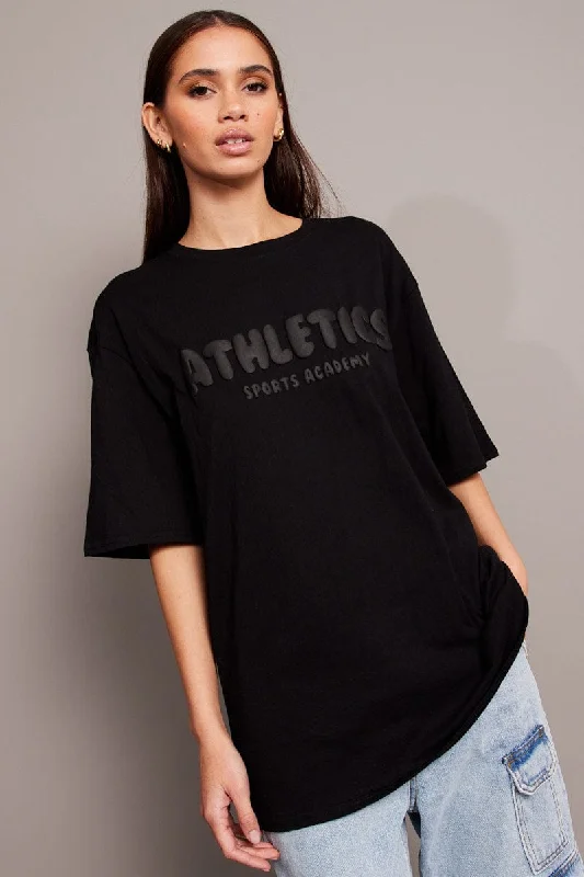 Black Graphic Tee Short Sleeve