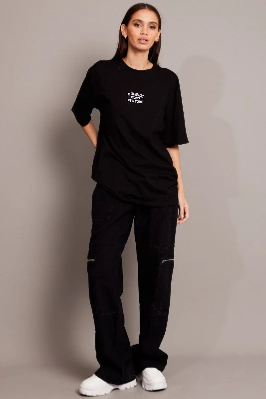 Black Graphic Tee Short Sleeve