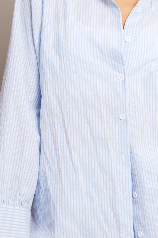 Blue Stripe Relaxed Shirt Long Sleeve