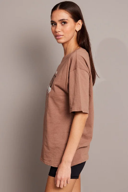 Brown Graphic Tee Short Sleeve