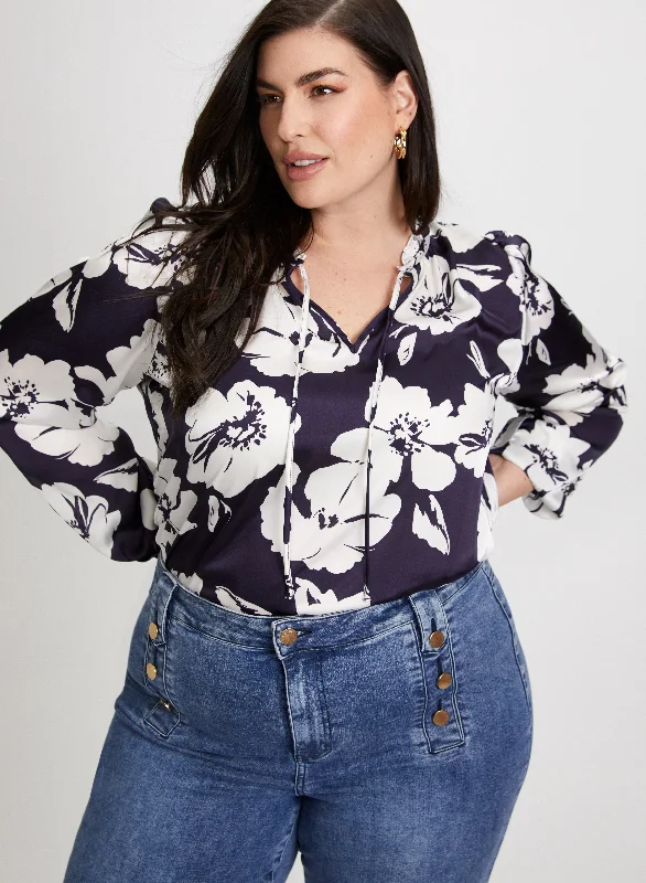 Floral Puff Sleeve Blouse