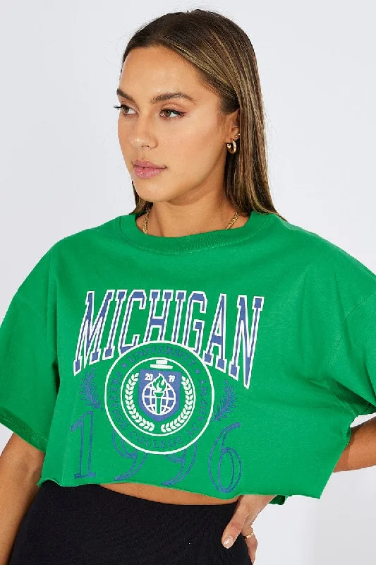 Green Graphic Tee Short Sleeve