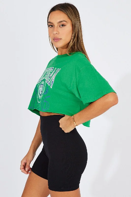 Green Graphic Tee Short Sleeve