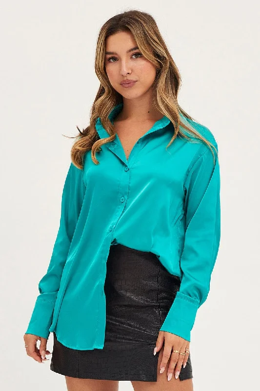 Green Shirt Top Long Sleeve