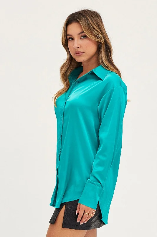 Green Shirt Top Long Sleeve