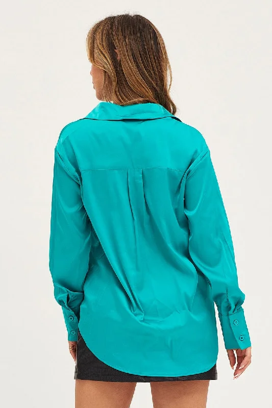 Green Shirt Top Long Sleeve