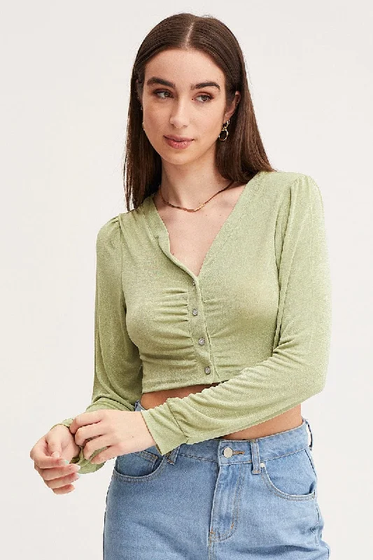 Green Slinky Shirt Long Sleeve