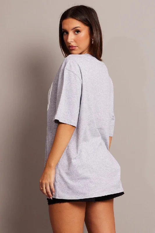 Grey Graphic Tee Short Sleeve