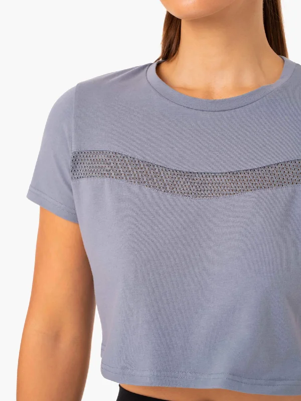 Hybrid Mesh Tee - Steel Blue