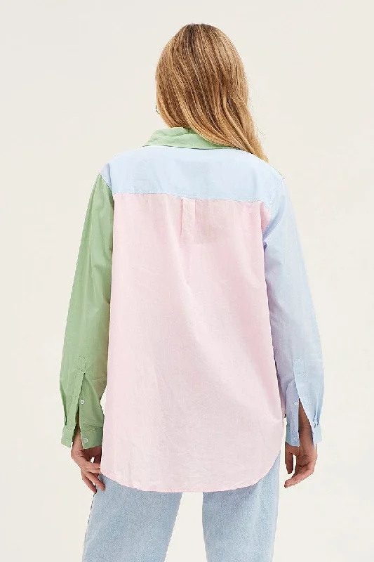 Multi Long Sleeve Collared Shirt