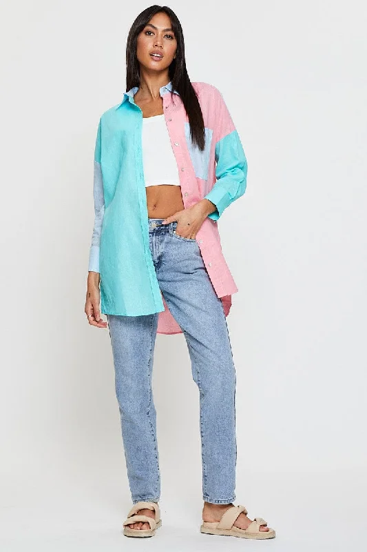 Multi Oversized Shirts Long Sleeve