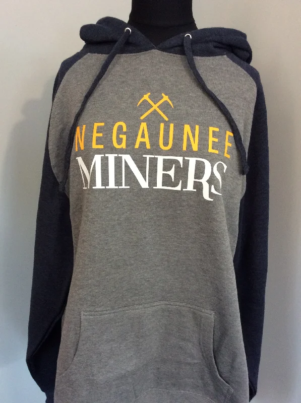 Negaunee Miners Raglan Hooded Pullover