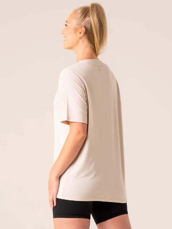 Off Side Longline T-Shirt - Chalk