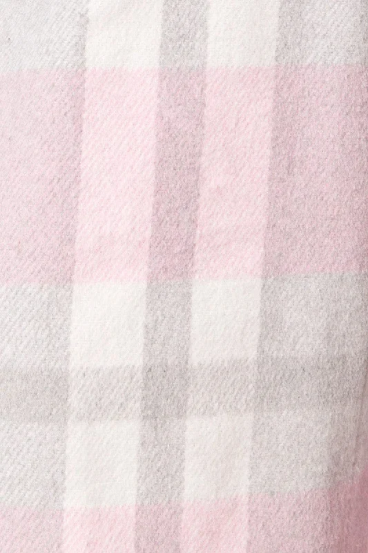 Pink Check Relaxed Shirt Long Sleeve