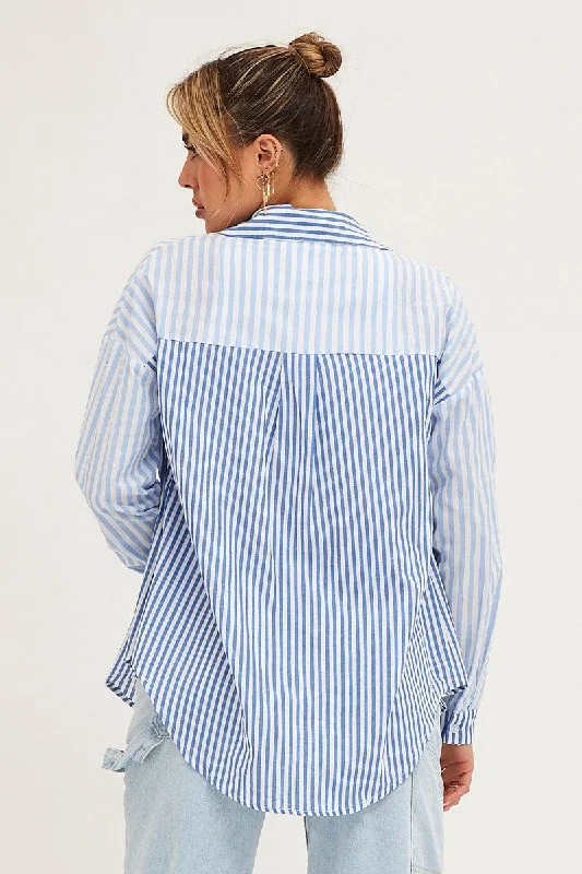 Stripe Long Sleeve Stripe Button Up Shirt