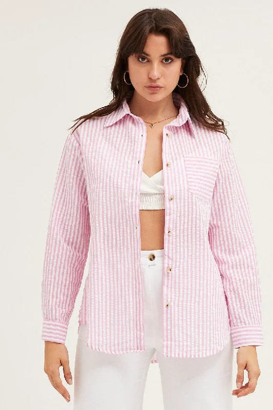 Stripe Shirt Long Sleeve Cotton