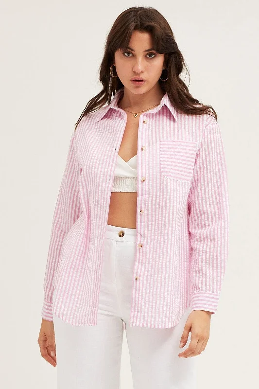 Stripe Shirt Long Sleeve Cotton