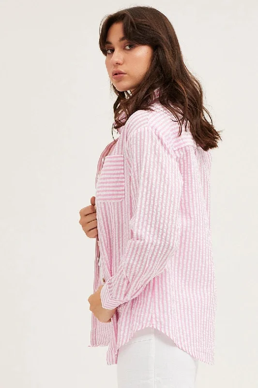 Stripe Shirt Long Sleeve Cotton