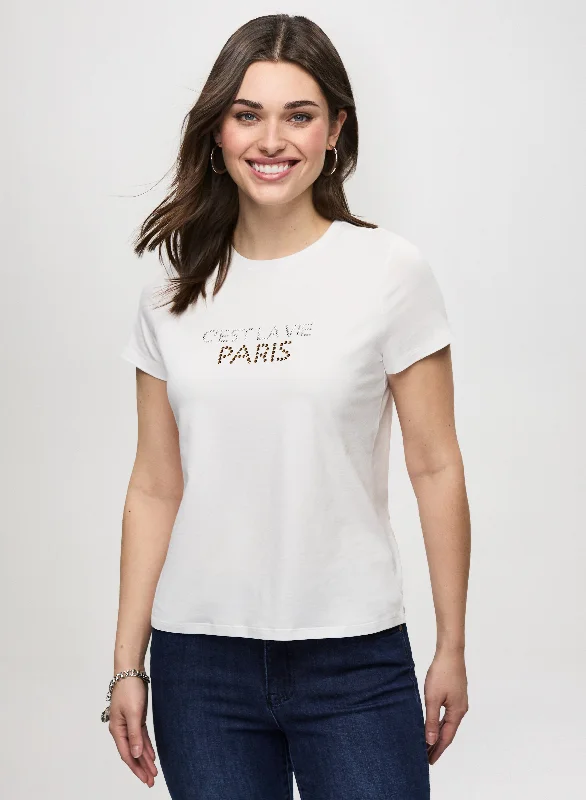 Embellished Slogan Tee