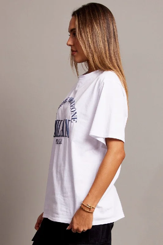 White Graphic Tee Short Sleeve