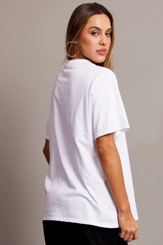 White Graphic Tee Short Sleeve