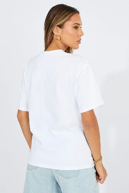 White Graphic Tee Short Sleeve