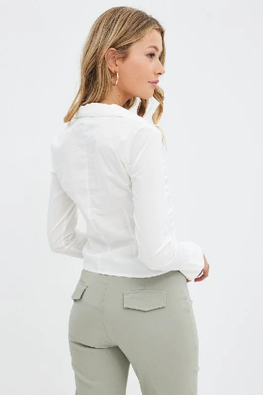 White Shirt Long Sleeve Collar