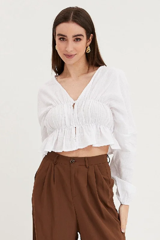 White Shirt Top Long Sleeve