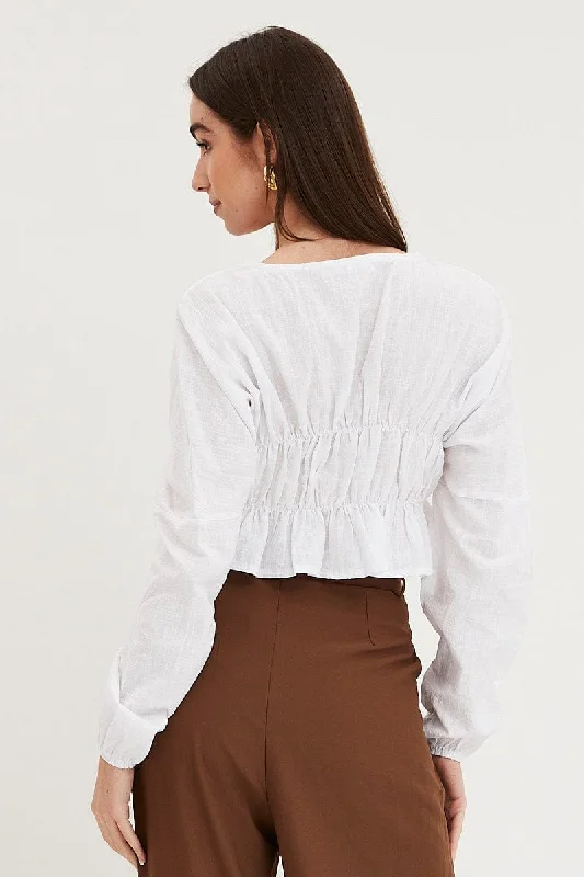 White Shirt Top Long Sleeve