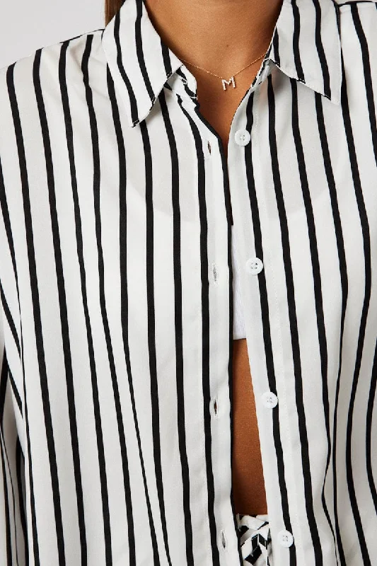 White Stripe Relaxed Shirt Long Sleeve