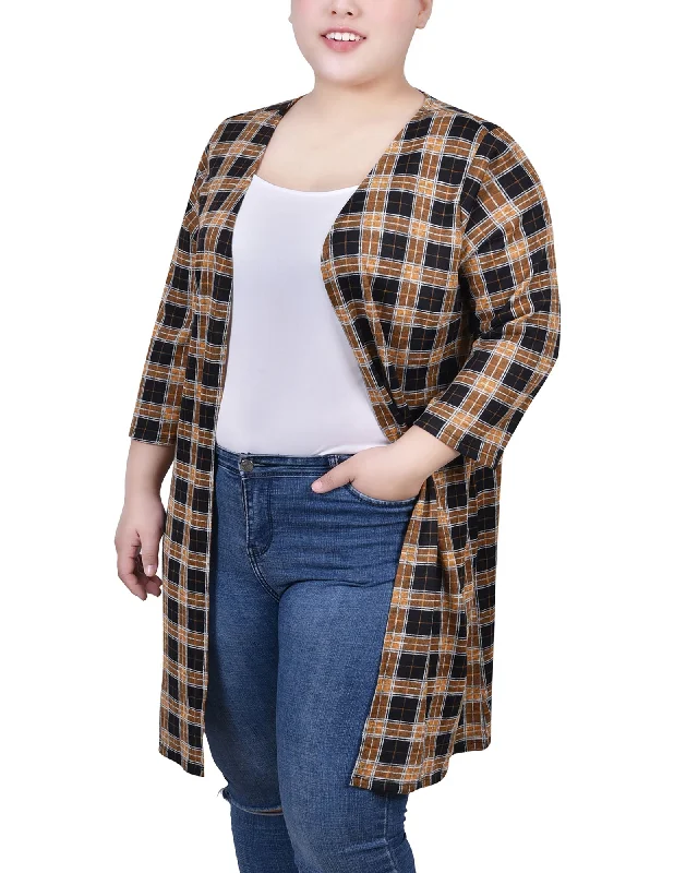 Gold Black White Plaid / 2X