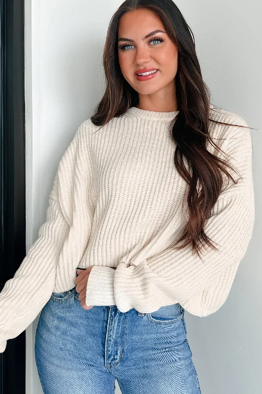 Coziest Memories Crewneck Crop Sweater (Cream)