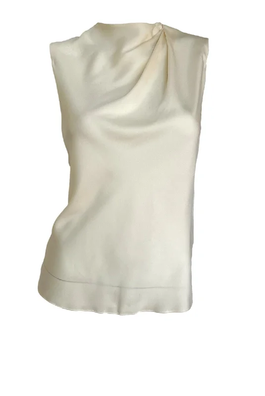 Draped Cascade Sleeveless Blouse