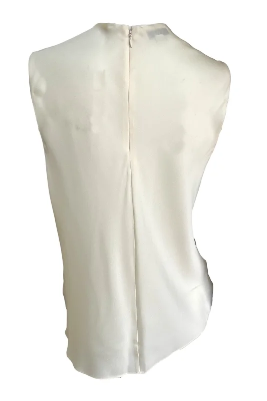 Draped Cascade Sleeveless Blouse