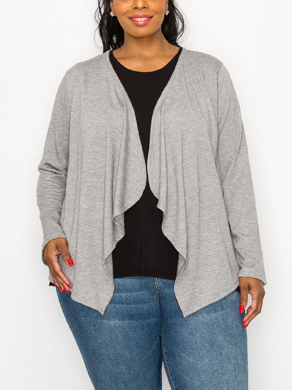 French Terry Blazer Cardigan- Plus