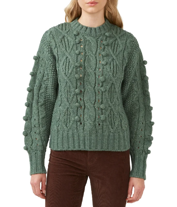 Larsa Long Sleeves Crew Neck Sweater Dark Green