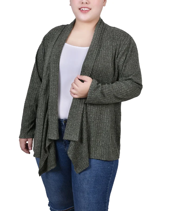 Long Sleeve Ribbed Cardigan 2