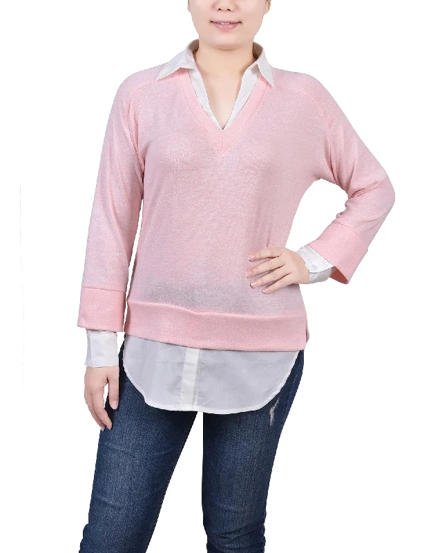 Long Sleeve Two-Fer Top 1