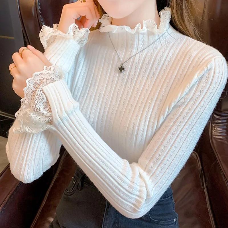 Paneled Knitted Long Sleeve Sweater