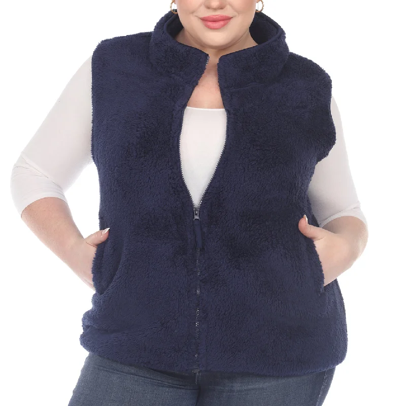 Plus Size Zip Up Sherpa vest