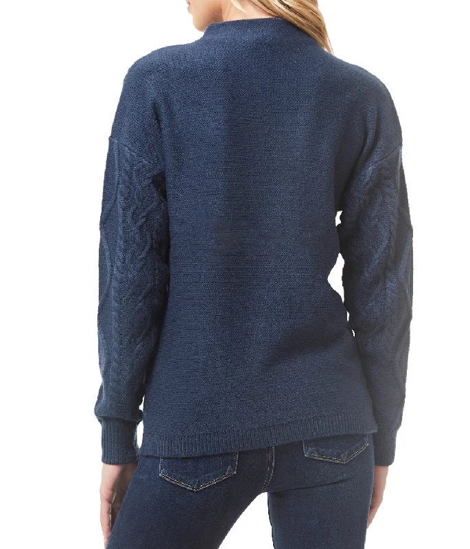 St. Moritz - Long Sleeve Drop Shoulder Pullover Sweater With Cable Detail