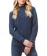 St. Moritz - Long Sleeve Drop Shoulder Pullover Sweater With Cable Detail