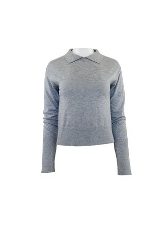 Theo Pallas Collared Sweater Gray