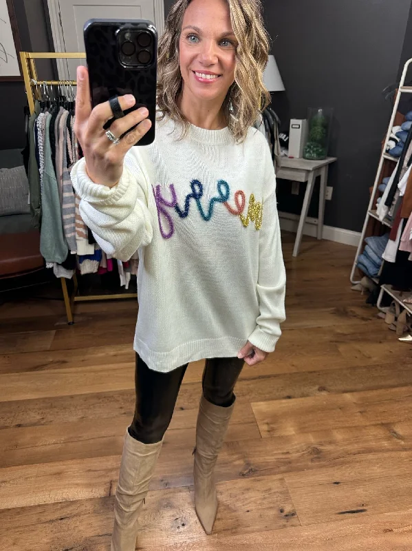 Very Merry Tinsel Script Sweater - Multiple Options