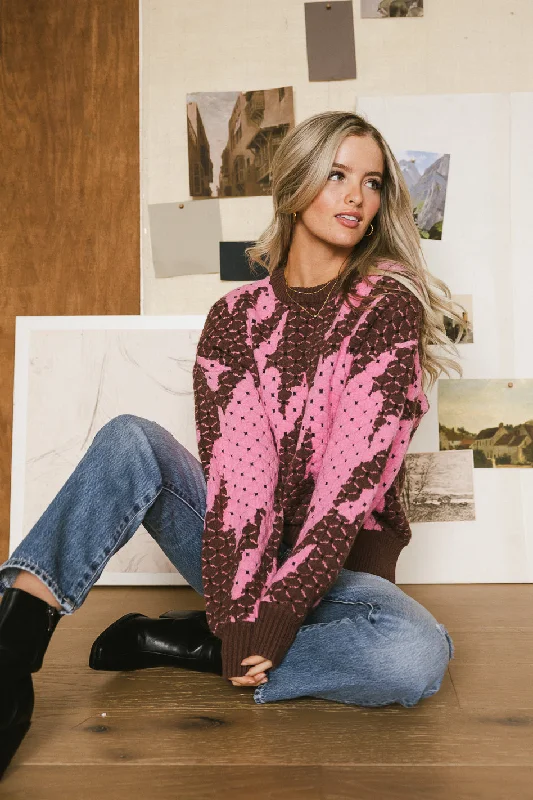 Felicity Abstract Sweater in Pink