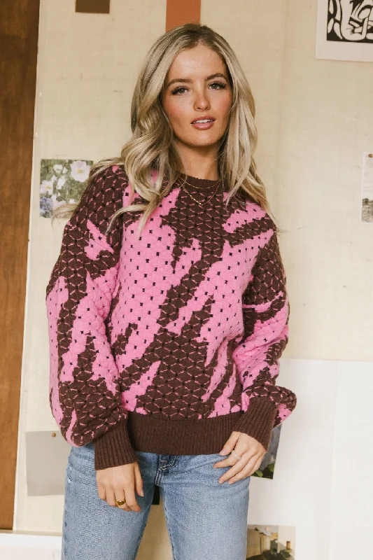 Felicity Abstract Sweater in Pink