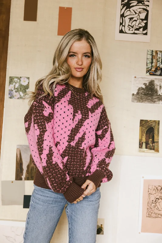 Felicity Abstract Sweater in Pink